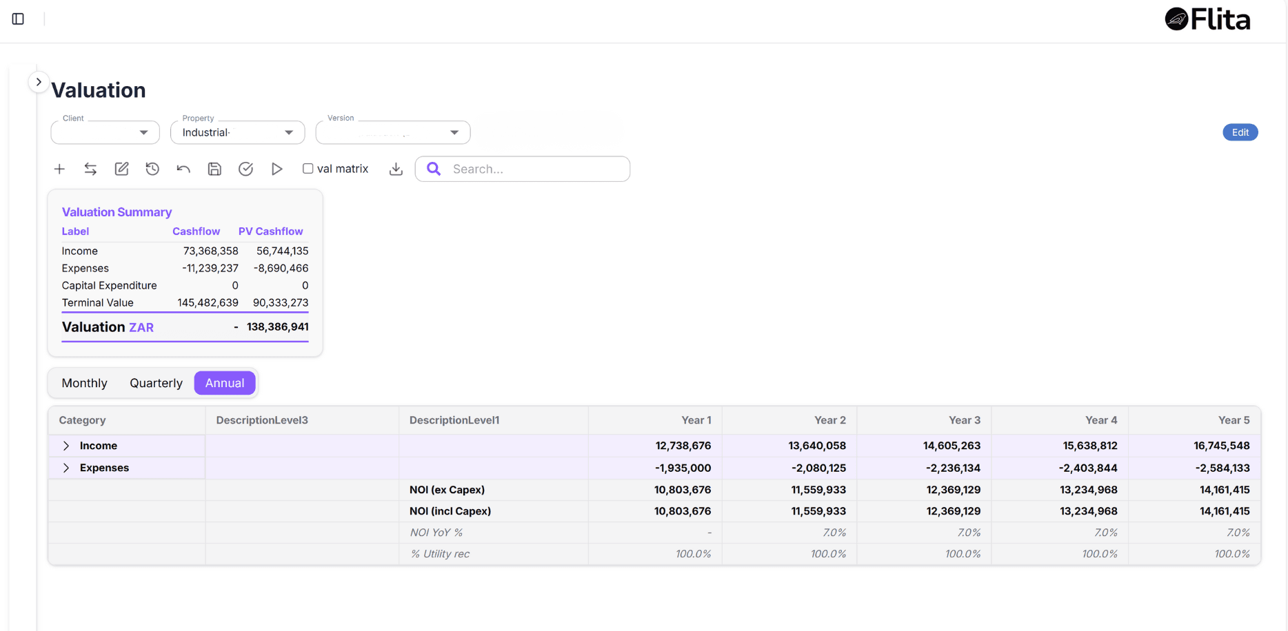 Flita Valuation Dashboard